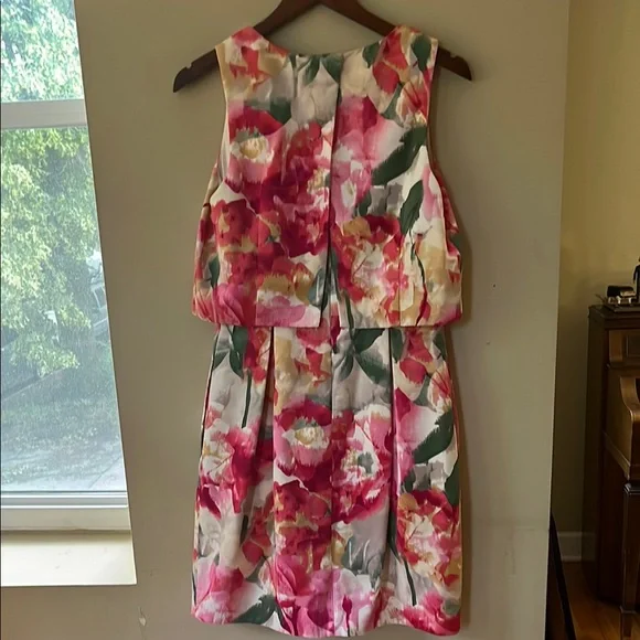 Eliza J Pink and Orange Sleeveless Cocktail Dress - Picture 3 of 13